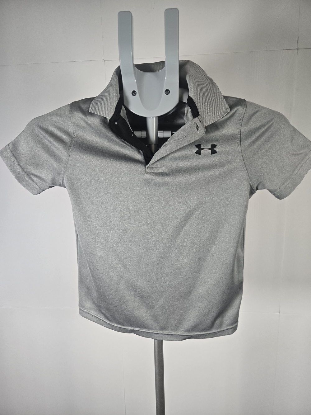 Under Armour Boys Gray Short-Sleeve Polo